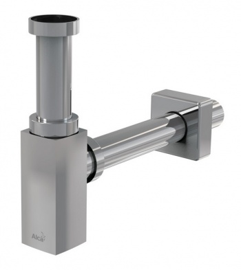Сифон Alcaplast A401 для раковины, d 32 мм, квадратный, цельнометаллический