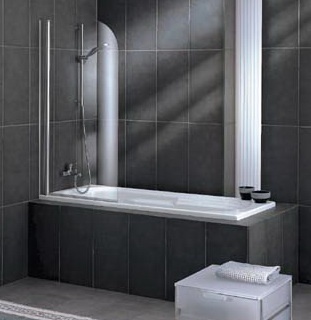 Шторки для ванны Vegas Eolo V (75,5-78х140 см) профиль бронза, стекло прозрачное, левая/правая (EV 0075 05 01)