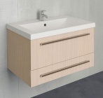 Подробнее о Тумба с раковиной 1MarKA Соната 75П2 (74,7х47,8х40 см) 2 выдвижных ящика, раковина из искусственного камня, белый дуб