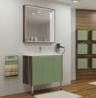 Подробнее о Тумба напольная под раковину Акватон Фабия 80 79,4x44,8x61,4 см, фисташковый/дуб 1A166601FBAC0 (Мебель для ванной)