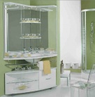 Подробнее о Тумба угловая под раковину Акватон Корнер 100 98,5x74,8x45 см, в правый угол, белый глянец 1A004701KR01R (47-1.B (PRA)) (Мебель для ванной)