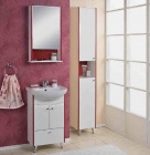 Подробнее о Тумба напольная под раковину Акватон Роко 50 46x28x82 см, белый глянец/бордо кромка 1A106801RO010 (1068-1) (Мебель для ванной)