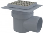 Подробнее о Сливной трап Alcaplast APV12 150 x 150/110 подводка – боковая, решетка – нержавеющая сталь, воротник – 2-х уровневая изоляция, гидрозатвор – мокрый