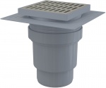 Подробнее о Сливной трап Alcaplast APV13 150 x 150/110 подводка – прямая, решетка – нержавеющая сталь, воротник – 2-х уровневая изоляция, гидрозатвор – мокрый