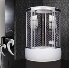 Подробнее о Душевая кабина Aqua Joy Modern AJ-3930 B (120х120х215 см) прозрачные стекла, гидромассаж, ручной душ, верхний душ, зеркало, сиденье, высота поддона - 45 см