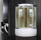 Подробнее о Душевая кабина Aqua Joy Modern AJ-3930 G (120х120х215 см) прозрачные стекла, гидромассаж, ручной душ, верхний душ, зеркало, сиденье, высота поддона - 45 см