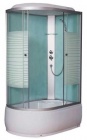 Подробнее о Душевая кабина Aqua Joy Classic AJ-1822 R (120x80x215 см) правая, без гидромассажа, с тропическим и ручным душем, смесителем, стеклянной полочкой, сиденьем, переднее стекло прозрачное в полоску, с высоким поддоном