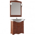 Подробнее о Тумба напольная под раковину Aquanet (Акванет) Амелия Н 80 (80,5x37,6x78 см) 3 распашные дверцы, 2 выдвижных ящика, без раковины, орех (179455) (Мебель для ванной)