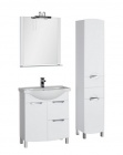 Подробнее о Тумба напольная под раковину Aquanet (Акванет) Асти 75 (70,8х34х80,5 см) бельевая корзина, 2 выдвижных ящика, без раковины, белая (177785) (Мебель для ванной)