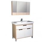 Подробнее о Мебель для ванной Aquanet (Акванет) Гретта 100 (96x46x78 см) тумба под раковину-столешницу, ящик, 2 двери, светлый дуб (фасад белый) (171575) без раковины