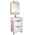 Подробнее о Мебель для ванной Aquanet (Акванет) Гретта 50 (50x48x85,5 см) тумба под раковину-столешницу, 2 ящика, светлый дуб (фасад белый) (171571) без раковины