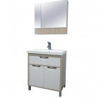 Подробнее о Мебель для ванной Aquanet (Акванет) Гретта 75 (72x46x78 см) тумба под раковину-столешницу, ящик, 2 двери, светлый дуб (фасад белый) (171573) без раковины