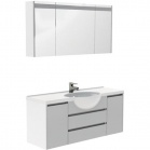 Подробнее о Мебель для ванной Aquanet (Акванет) Лайн 120 (119x34x49,5 см) тумба под раковину-столешницу, белый глянец (164938)