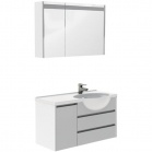 Подробнее о Мебель для ванной Aquanet (Акванет) Лайн 90 R (89x34x49,5 см) тумба под раковину-столешницу справа, белый глянец (164937)