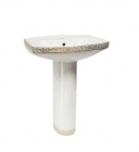 Подробнее о Раковина Della Quattro Версаче золото DE5111600018 с отверстием для смесителя, белая