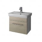 Подробнее о Тумба под раковину Dreja (Дрея) Solo 50 (49,5х34,6х39,2 см) выдвижной ящик, без раковины, корпус белый, фасад дуб (21842)