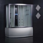 Подробнее о Душевая кабина Eago DA328F3 L (150х100х222 см), в левый угол левая, гидромассаж в ванне и кабине, слив-перелив, верхний душ, турецкая баня