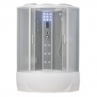 Подробнее о Душевая кабина Erlit ER4320T EXC3 (120х120х218 см) гидромассаж, верхний свет, тропический душ, радио, хромотерапия, профиль хром, серебристая задняя стенка, стекло матовое, массаж ног, кнопочный пульт, сиденье, поддон высокий (50 см)