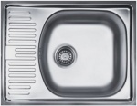 Подробнее о Мойка кухонная Franke Eurostar ETL 611-56 3.5 (56x43,5 см) оборачиваемая, врезная, поверхность декор, с вентилем 3.5, нержавеющая сталь (101.0174.550)