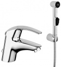 Подробнее о Смеситель Grohe Eurosmart 23124 000 для раковины, с цепочкой, гигиеническим душем и настенным держателем, хром