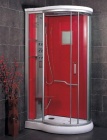 Подробнее о Душевая кабина Lanmeng LM-836 AG L Red (120х85х213 см) левая, профиль хром, задние стенки красные, гидромассаж спины и ног, тропический душ, душевая лейка, вентиляция, подсветка, зеркало, полки, сидение