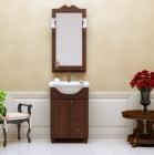 Подробнее о Мебель для ванной Opadiris Клио 50 тумба напольная с раковиной (56x45x85 см), ящик, 2 двери, зеркало с подсветкой (51x2,2x99 см) орех антикварный