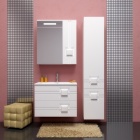 Подробнее о Мебель для ванной Opadiris Квадро 70 тумба подвесная с раковиной (70x45x55 см), зеркальный шкаф с подсветкой (70,4x19x80 см) белый