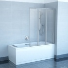 Подробнее о Шторка для ванны Ravak Supernova VS3 100 99,6x140 см профиль белый, витраж полистирол, рисунок стекла дождь Rain (795p010041)