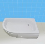 Подробнее о Душевой поддон River 120/80/26 R (120x80x26 см) правый, четверть круга на ножках, с каркасом, с сифоном, экран съемный