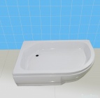Подробнее о Душевой поддон River 120/80/26 L (120x80x26 см) левый, четверть круга на ножках, с каркасом, с сифоном, экран съемный