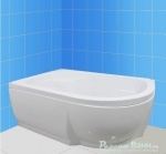 Подробнее о Душевой поддон River 120/80/46 L (120x80x46 см) левый, четверть круга на ножках, с каркасом, с сифоном, экран съемный, с сиденьем