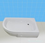 Подробнее о Душевой поддон River 90/70/26 R (90x70x26 см) правый, четверть круга на ножках, с каркасом, с сифоном, экран съемный