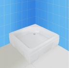Подробнее о Душевой поддон River 90/90/26 (90x90x26 см) квадратный на ножках, с каркасом, с сифоном, экран съемный