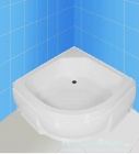 Подробнее о Душевой поддон River 90/90/46 (90x90x46 см) четверть круга на ножках, с каркасом, с сифоном, экран съемный, с сиденьем