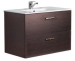 Подробнее о Мебель для ванной Roca Victoria Nord ZRU9000031 (80x45х56,5 см) тумба с раковиной UNIK Victoria 32799С000 с отверстием, 2 ящика, венге, ручка хром