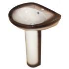 Подробнее о Раковина Rosa Лира 55x47x20 см декор черный, 1 отверстие (417687)