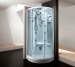 Подробнее о Душевая кабина Teuco L05JS2 C, CG, R172 (90x90x220см) с гидромассажем, с паровой баней, вертикальным массажем 6 форсунок, кабина с прозрачным стеклом, стекла с водоотталкивающей обработкой Clean Glass, R114однорычажный смеситель