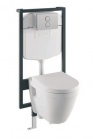 Подробнее о Унитаз подвесной с инсталляцией Vitra S50 9003B003-7200 с сиденьем микролифт, клавиша глянцевый хром