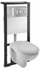 Подробнее о Унитаз подвесной с инсталляцией Vitra Normus-3 9773B003-1179 сиденье, клавиша матовый хром