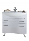 Подробнее о Мебель для ванной Vod-ok Альфа 90 (90х50х85,5 см) тумба с раковиной, бельевая корзина, белая
