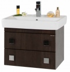 Подробнее о Мебель для ванной Vod-ok Квадро 60 (60х47,5х49 см) тумба подвесная с раковиной Дрея Q 60, венге (0082-60-У)